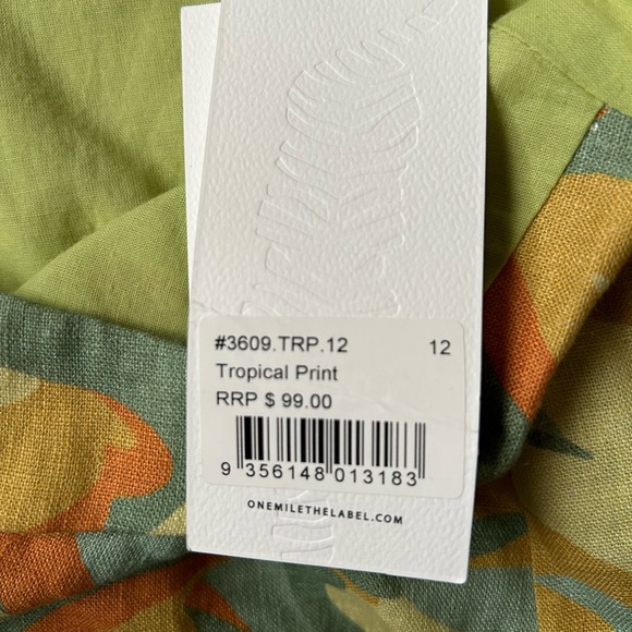 NWT ONE MILE THE LABEL JESSICA TOP AND MINI SKIRT PALM SET PRINT - Picture 8 of 14